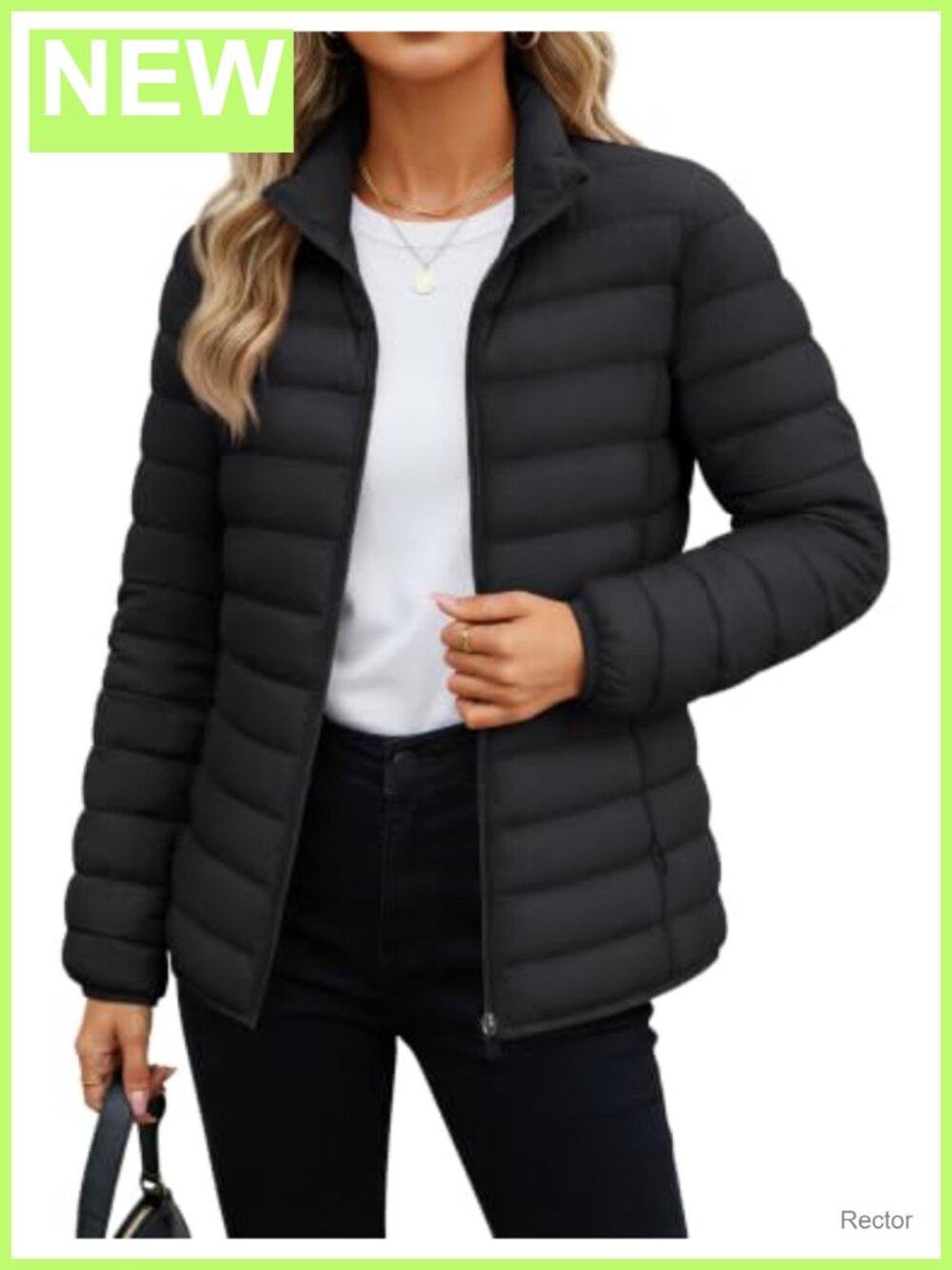 Women's Puffer Jacket Lightweight Quilted Padded Coat Nylon